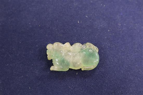 A Chinese jadeite carving of a lion dog 6cm
